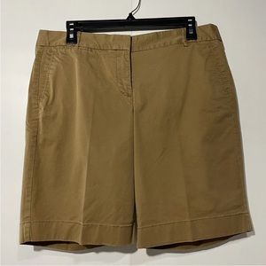 J. Crew Stretch summer weight chino shorts women’s 10 Brown Cotton‎ Blend